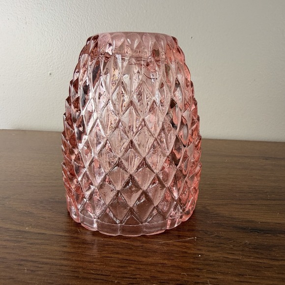 Confederate Brooke Crescent Glass Co Other - Vintage Pink Diamond Pineapple Fairy Lamp Shade Top Brooke Crescent Style Glass